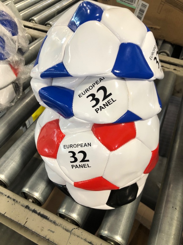 Photo 1 of 4 Soccer Ball 2 Blue, 1 Red, 1 Black and 1 air pump