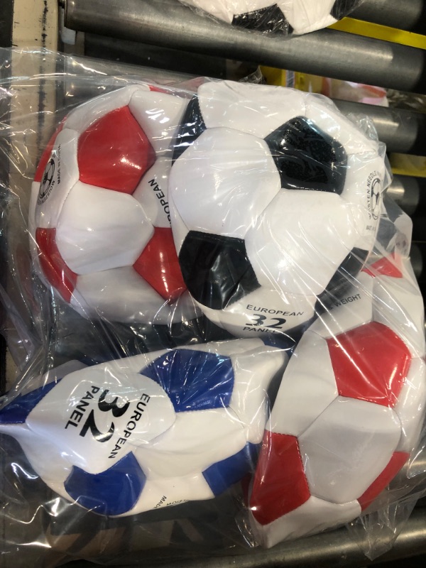 Photo 2 of 4 Soccer Ball 2 Red, 1 Black, 1 Blue and 1 air pump 