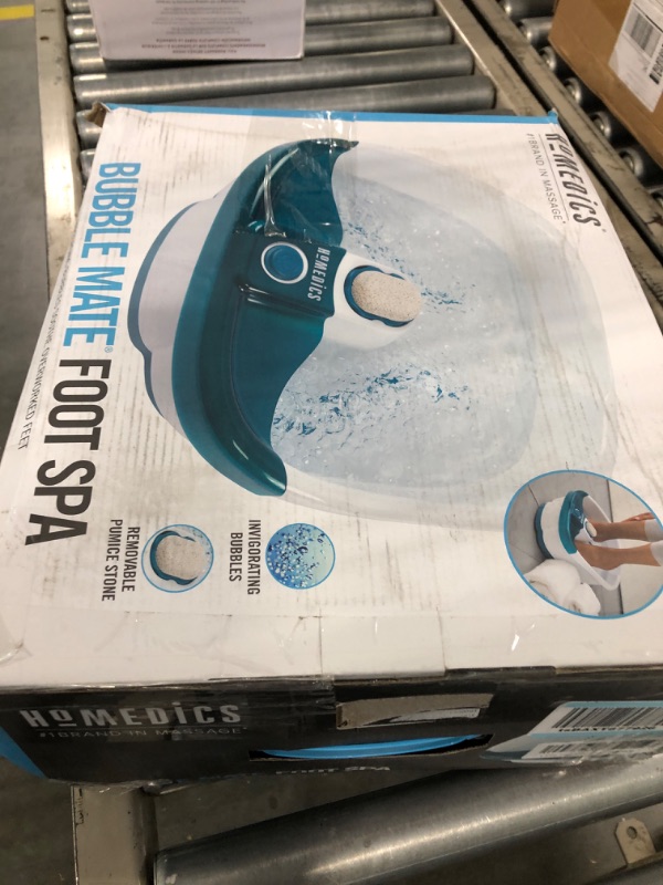 Photo 2 of HoMedics Bubble Mate Foot Spa, Toe Touch Controlled Foot Bath with Invigorating Bubbles and Splash Proof, Raised Massage nodes and Removable Pumice Stone