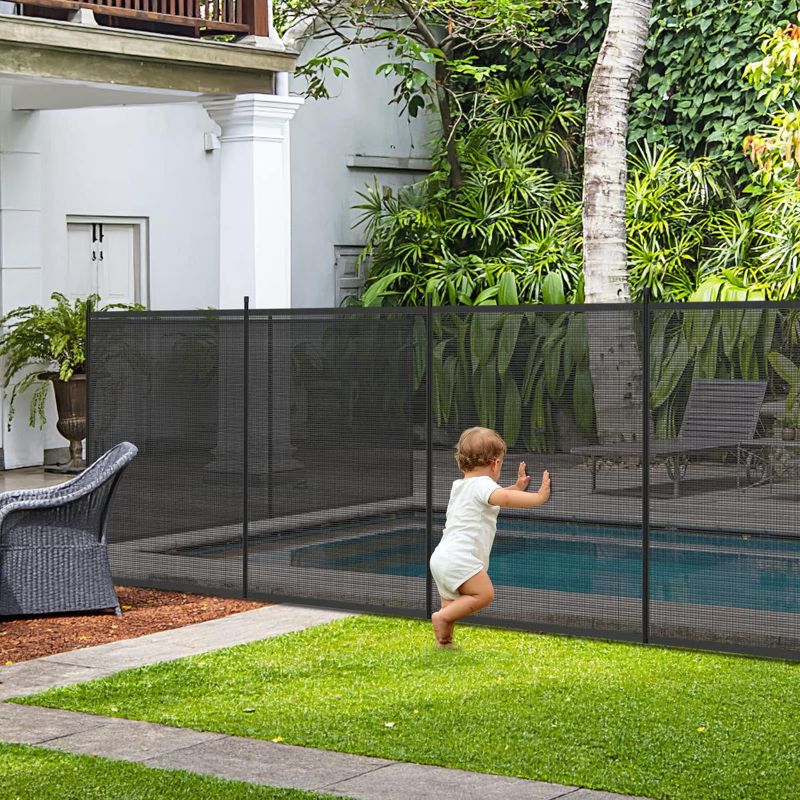 Photo 1 of 
Elevens Pool Fence 4 x 12-Feet Swimming Pool Fences for In Ground Pools,Outdoor Pool Safety Fencing Black