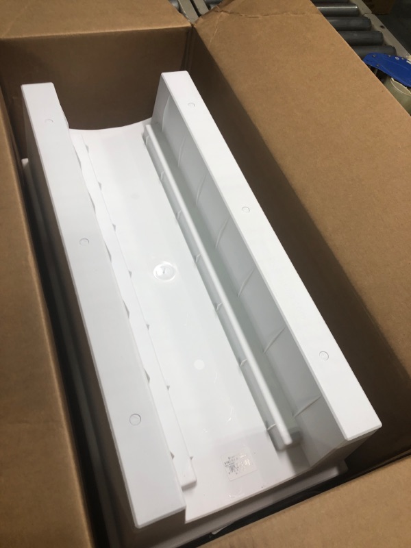 Photo 1 of Bloem Finley Deck Rail Rectangle Planter: 24" - Casper White - Matte Finish, Fits Rail Sizes 3"-6", 100% Recycled Plastic Box, for Indoor and Outdoor Use, Gardening, 7.5 Gallon Capacity