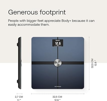 Photo 1 of Withings Body+ Wi-Fi bathroom scale for Body Weight - Digital Scale and Smart Monitor Incl. Body Composition Scales with Body Fat and Weight loss management