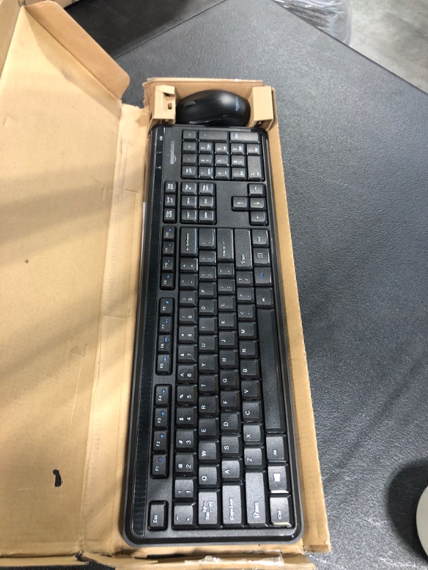 Photo 3 of Amazon Basics Wireless Computer Keyboard and Mouse Combo - Quiet and Compact - US Layout (QWERTY)