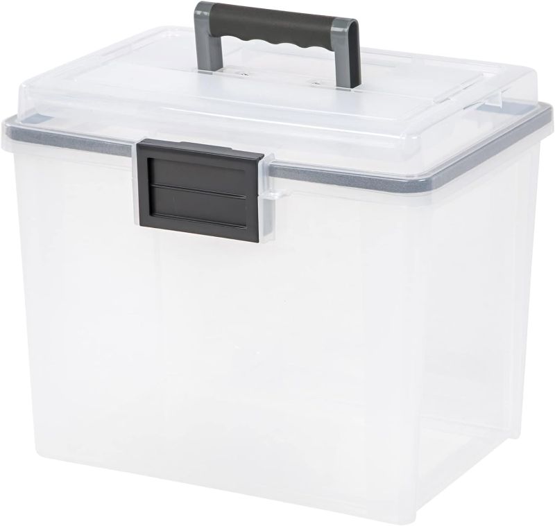 Photo 1 of 
IRIS Letter Size WeatherPro™ File Box with Handle, Clear
