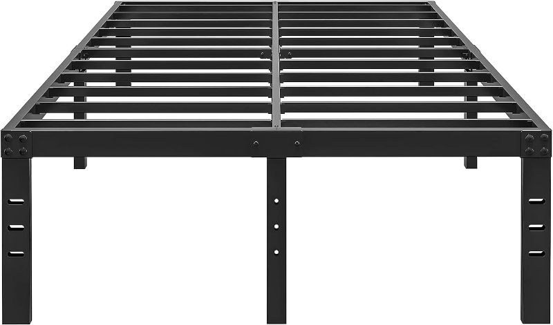 Photo 1 of 16 Inch Queen Size Bed Frame, No Box Spring Needed, Heavy Duty Black Metal Platform Mattress Foundation with Steel Slats, Non-Slip Noise Free Easy Assembly, Cleance Storage