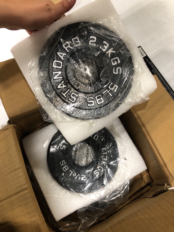 Photo 3 of AboveGenius Cast Iron 2-Inch Olympic Plate Weight Set for Strength Training, Weightlifting and Crossfit in Home & Gym