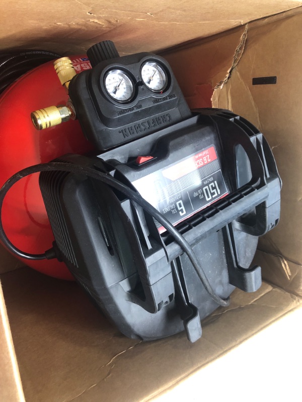 Photo 1 of CRAFTSMAN Air Compressor, 6 Gallon, Pancake, Oil-Free with 13 Piece Accessory Kit (CMEC6150K)