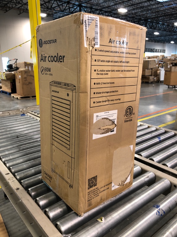 Photo 2 of Aigostar 3-in-1 Evaporative Air Cooler, Portable Air Cooler Water Cooling with Cooling & Humidifier, 3 Wind Speeds, 70° Oscillation, 330 CFM, 2 Ice Boxs, Cools 370 Square Feet for Room Bedroom Evaporative cooler