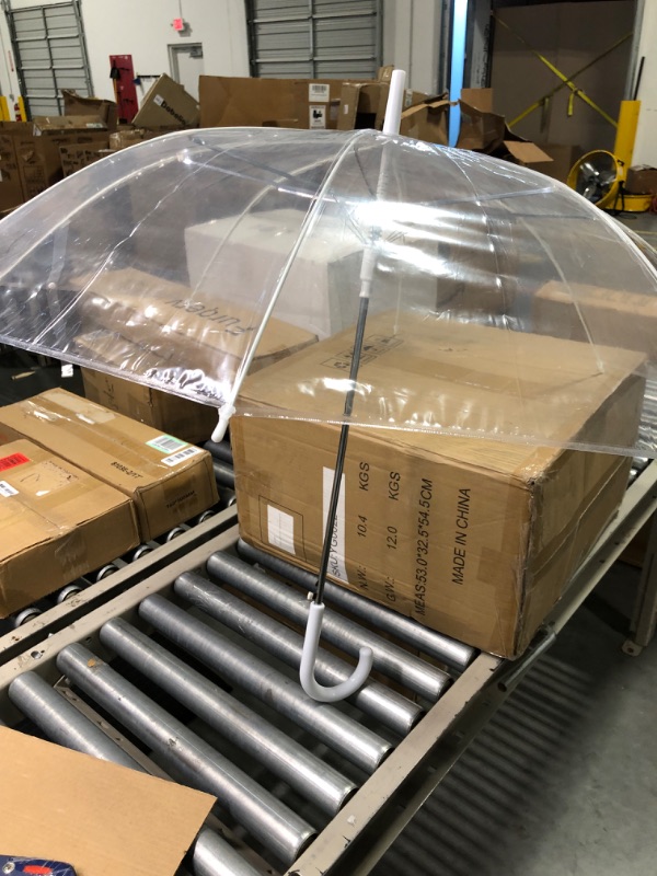 Photo 2 of Amazon Basics Clear Bubble Umbrella, Round, 34.5 inch