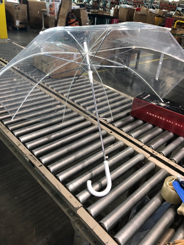 Photo 3 of Amazon Basics Clear Bubble Umbrella, Round, 34.5 inch