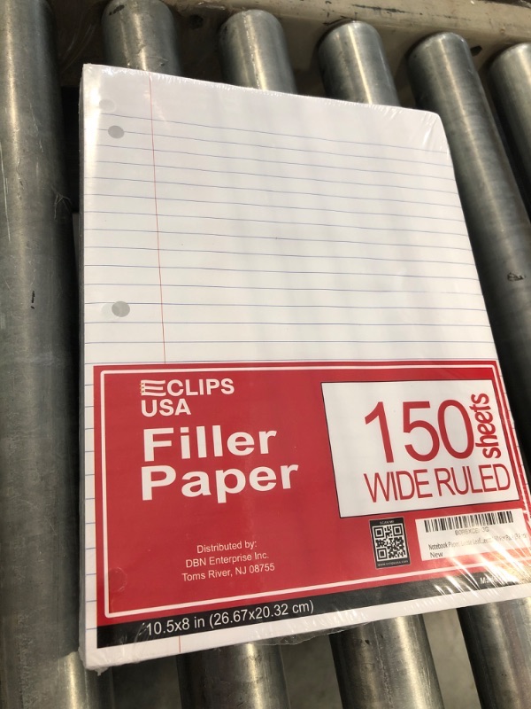 Photo 1 of Notebook Paper, Loose Leaf Paper, Wide Ruled Notebook Paper, 10.5” x 8” Filler Paper, 56 gsm, 450 Sheets,150 Per Pack (3 Pack)