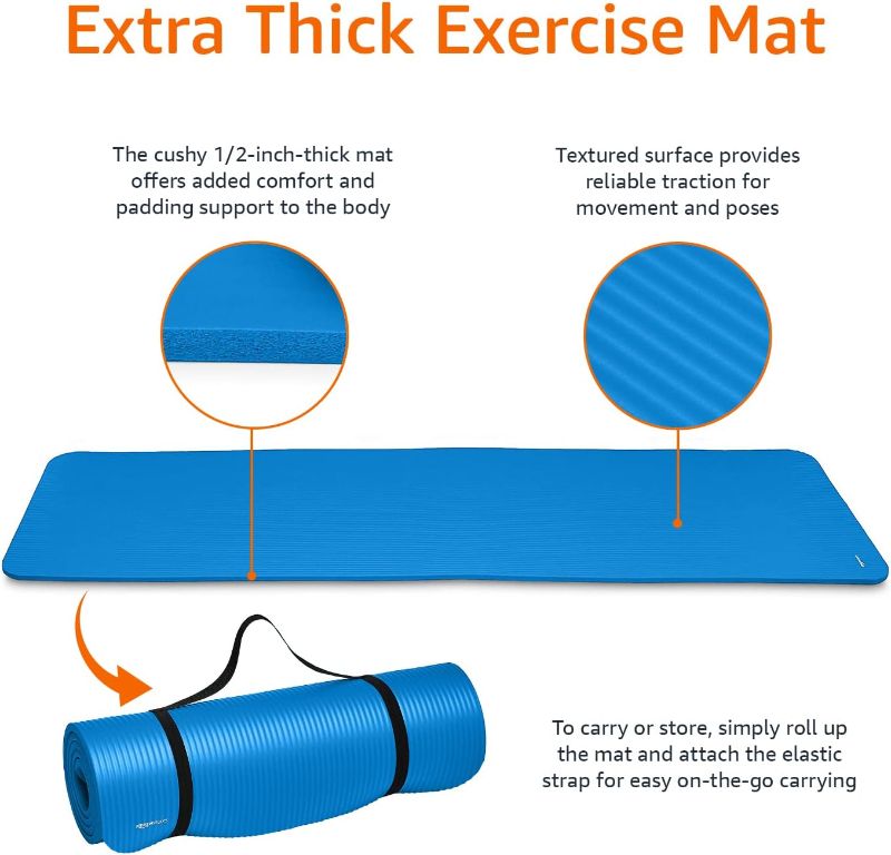 Photo 1 of Amazon Basics 1/2-Inch Extra Thick Exercise Yoga Mat