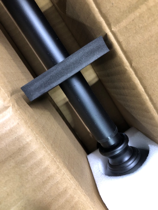 Photo 2 of 1 Inch Double Curtain Rods 36 to 72 Inches, Window Drapery Rod,Adjustable Telescoping Decorative Heavy Duty Black Curtain Rods with Iron-Finials for Sliding Glass Door, Patio, Bedroom, Kitchen 36-72" Matte Black