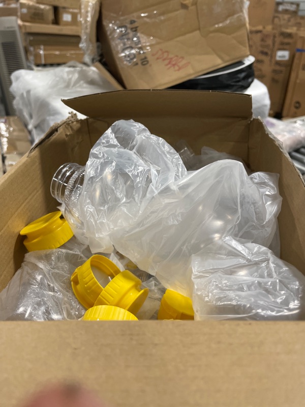 Photo 1 of 36 Pieces Plastic Empty Honey Bear Bottle Honey Squeeze Bottle Honey Bear Cup with Yellow Flip Top Lid Bear Shaped Jar Honey Containers for Juice Storing and Dispensing, Transparent (350 ml/ 12 oz)