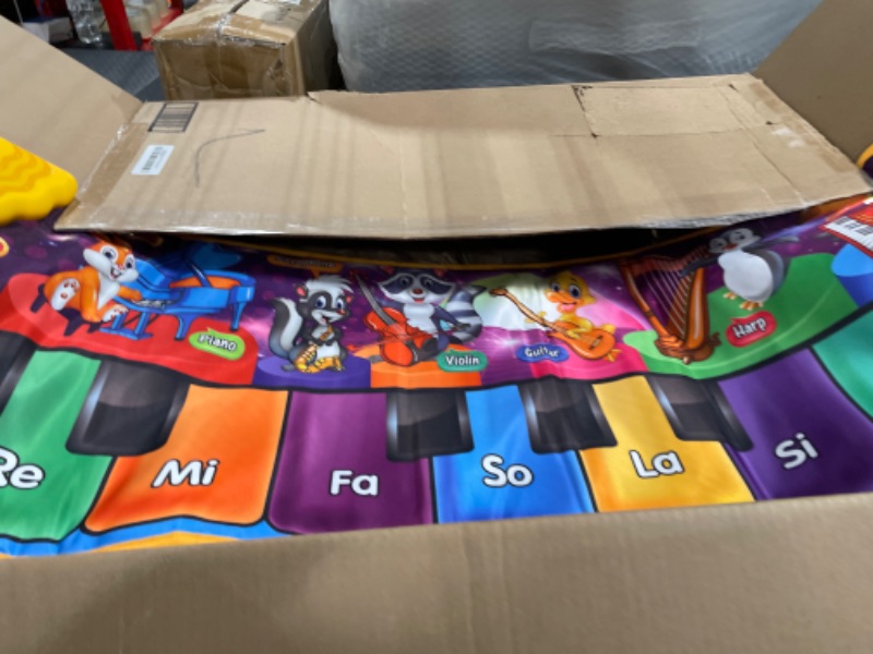 Photo 1 of Kids Musical Piano Mats with 25 Music Sounds,Musical Toys Baby Floor Piano Keyboard Mat Carpet Animal Blanket Touch Playmat Early Education Toys for 1 2 3 4 5 6+ Year Girls Boys Toddlers
