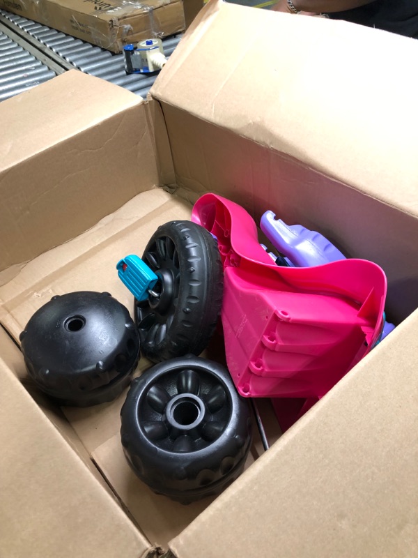 Photo 1 of Fisher-Price Barbie Tricycle with Handlebar Grips and Storage Area, Multi-Terrain Tires, Tough Trike Barbie - It Takes Two