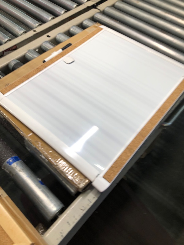 Photo 1 of U Brands PinIt Combination Dry Erase Board with White Frame, Office Supplies, Includes Marker and Magnet, 16” x 20”