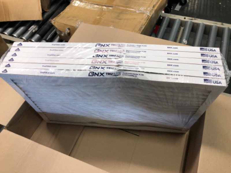 Photo 1 of BNX TruFilter 16x25x1 MERV 13 (6-Pack) AC Furnace Air Filter - MADE IN USA - Electrostatic Pleated Air Conditioner HVAC AC Furnace Filters - Removes Pollen, Mold, Bacteria, Smoke (Actual Size: 15 11/16’’ x 24 11/16’’ x 3/4‘’) 16x25x1 6-Pack