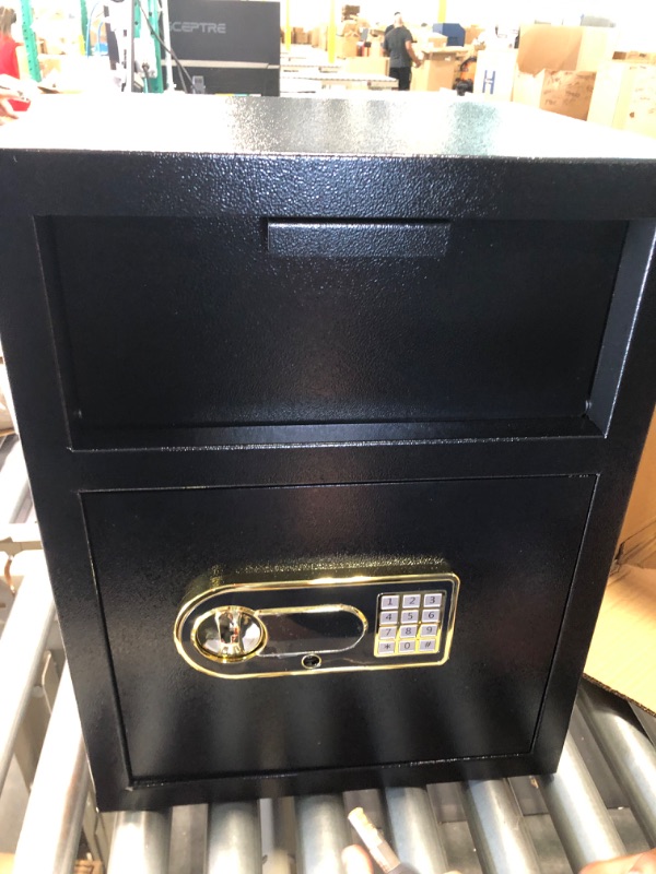 Photo 5 of 2.6 Cub Security Depository Safe Box for Business, Digital Drop Slot Safe with Anti Fish Front Drop Box and Keypad, Drop locker Safe Box with LED light, External Battery Box for Home Money Mail Church 2.6 Cuft