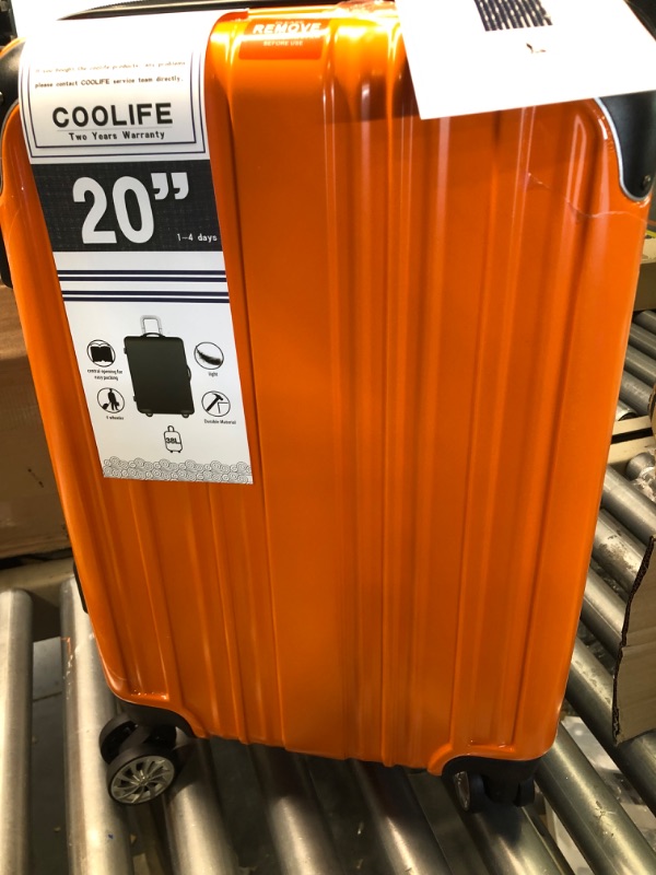 Photo 1 of Coolife Luggage Expandable(only 28") Suitcase PC+ABS Spinner 20in 24in 28in Carry on (orange new