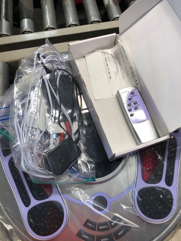 Photo 1 of EMS Foot Circulation Stimulator, Electric Foot Therapy for Neuropathy Pain Relief, EMS Feet Massager Machine Relieves Swollen Feet and Ankle, Gifts for Women Mom Wife Grandma Purple