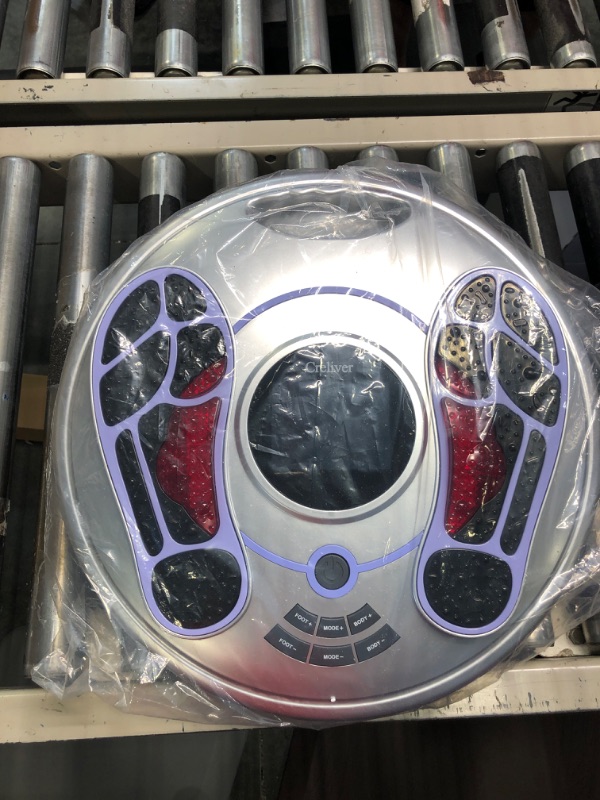 Photo 1 of EMS Foot Circulation Stimulator, Electric Foot Therapy for Neuropathy Pain Relief, EMS Feet Massager Machine Relieves Swollen Feet and Ankle, Gifts for Women Mom Wife Grandma Purple