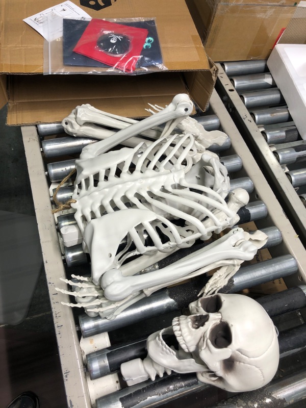 Photo 3 of 5.4 Ft Life Size Halloween Skeleton?Full Body Posable with Movable Joints Plastic Skeletons for Haunted House Halloween Party Decorations