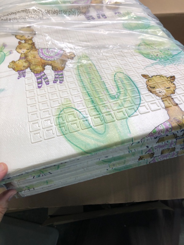 Photo 1 of JumpOff Jo - Large Waterproof Foam Padded Play Mat for Infants, Babies, Toddlers, Play & Tummy Time, Foldable Activity Mat, 70 in. x 59 in. - Llama & Koala, Pack of 1

***NOT REVERSIBLE, ONLY HAS LLAMA SIDE***