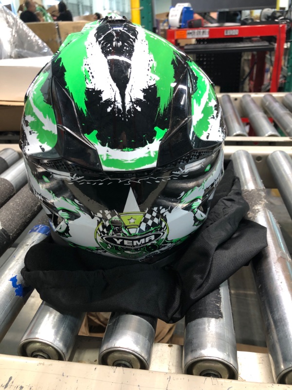 Photo 1 of Motocross Youth Kids Helmet DOT Approved - YEMA Helmet YM-211 Motorbike Moped Motorcycle Off Road Helmet for Boys Girls, Medium Glossy Green Medium