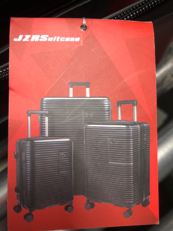 Photo 1 of 3 Piece Luggage Sets, PC+ABS Hardside Suitcases with Spinner Wheels and TSA Lock for Travel.(14/20) 14"+20" RED
***ONE ZIPPER IS MISSING ON BIG CASE.  STOCK PHOTO ISN'T EXACT REPRESENTATION OF PRODUCTS***