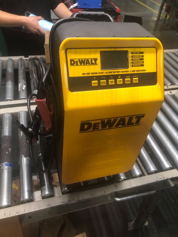 Photo 3 of DEWALT DXAEC200 DXAE200 Professional 40-Amp Rolling Battery Charger and 3-Amp Maintainer with 200-Amp Engine Start, Yellow