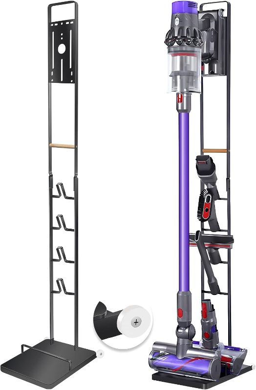 Photo 1 of  Vacuum Stand for Dyson V15 V11 V10 V8 V7 V6 - Vacuum Accessories Stable Metal Organizer Stand Holder, Dyson Handheld DC30 DC31 DC34 DC35 DC58 DC59 DC62 Cordless Vacuum Cleaners Storage Rack (Black )