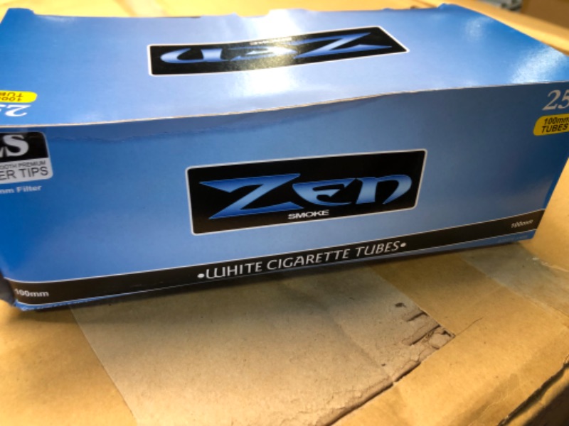 Photo 1 of 1 Carton of Zen White (Light/Blue) 100mm Tubes (250ct Box) 