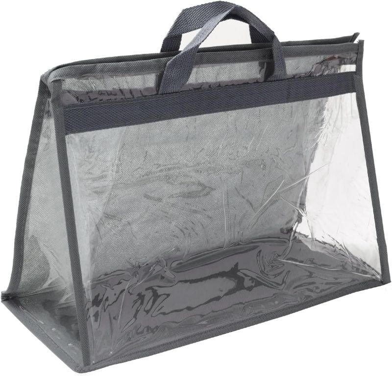 Photo 1 of 
PATIKIL Handbag Dust Bags, Clear Purse Storage Organizer M Size PVC Dustproof Handbag Cover Transparent Purse Protector, Gray