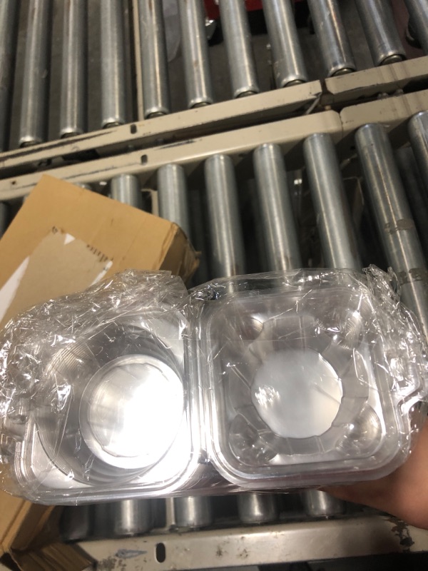 Photo 4 of 200 PCS Plastic Hinged Take Out Containers Clamshell Take Out Tray, Clear Plastic Take out Containers, for Sandwiches, Salads, Hamburgers, (5x4.7x2.8 in)
