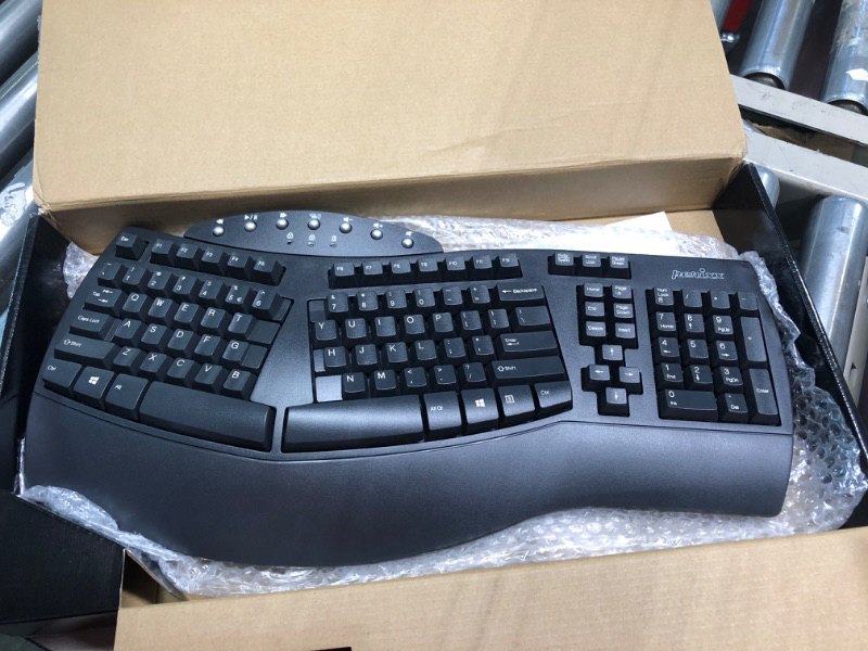 Photo 3 of Perixx Periboard-612 Wireless Ergonomic Split Keyboard with Dual Mode 2.4G and Bluetooth Feature, Compatible with Windows 10 and Mac OS X System, Black, US English Layout, (11354) Wireless Black Keyboard