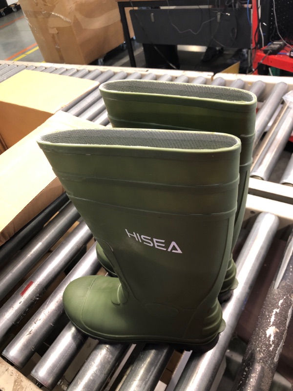 Photo 4 of Hisea Men's Steel Toe Work Boots - Green -  Size 8 