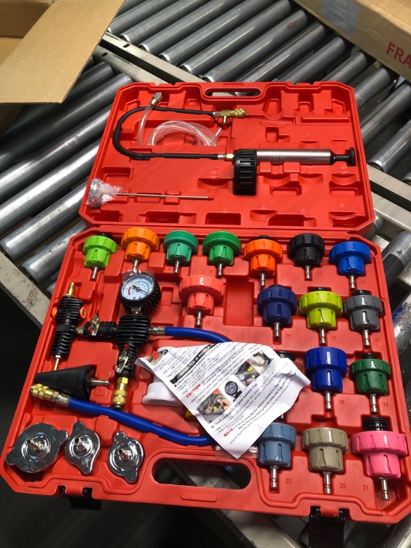 Photo 1 of Yonligonju 28 Pcs Universal Radiator Pressure Tester, Vehicles coolant Pressure Tester Kit for Cooling System?red?