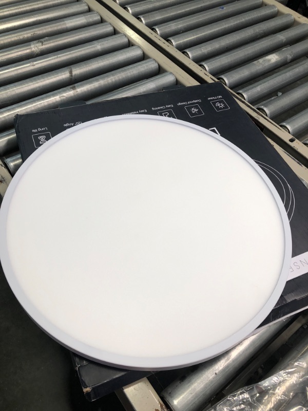 Photo 3 of 48W Dimmable LED Flush Mount Ceiling Light, 20 Inch Large Modern Round Ceiling Light with Remote Control, 3000K-6500K Selectable, Super Slim Flat Panel Lights for Bedroom Kitchen Living Dining Room