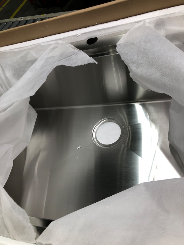 Photo 5 of 33-Inch Drop in Workstation Kitchen Sink - VOKIM 33 x22Inch Single Bowl Kitchen Topmount Sink 16 Gauge Stainless Steel 10'' Deep Handmade Kitchen Sink with Cutting Board& Strainer 33"L x 22"W x 10"D Stainless Steel