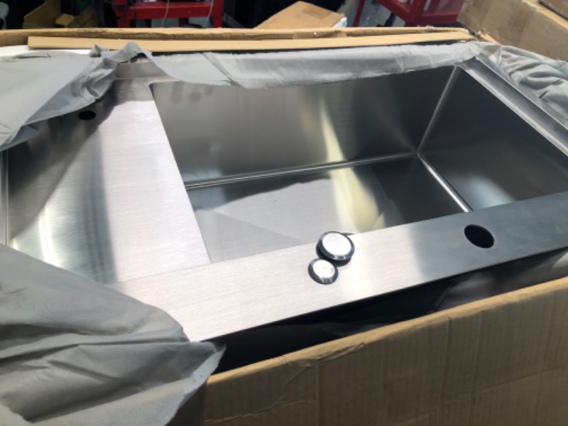 Photo 6 of 
33 Inch Drop In Kitchen Sink with Glass Rinser Workstation Sink-Bokaiya 33x19 Topmount Kitchen Sink Drop In 16 Gauge Stainless Steel Single Bowl Kitchen Sink with Cup Washer https://a.co/d/3gDf2hU