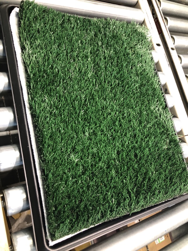 Photo 4 of Artificial Grass Puppy Pee Pad for Dogs and Small Pets - 20x25 Reusable 3-Layer Training Potty Pad with Tray - Dog Housebreaking Supplies by PETMAKER