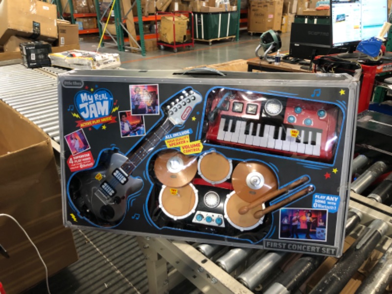 Photo 2 of My Real Jam First Concert Set with Electric Guitar, Drum and Keyboard, 4 Play Modes, and Bluetooth Connectivity - for Kids Ages 3+