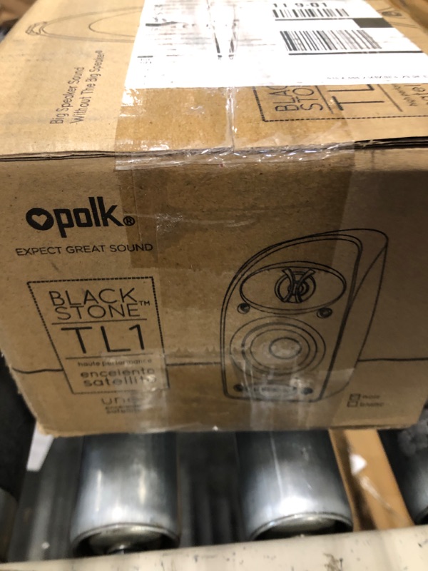 Photo 2 of Polk Audio Blackstone TL1 Satellite Speaker (Single, Black) | PowerPort Technology | Hi-Gloss Blackstone Finish | Compact Size, Crisp Sound | Pair with TL Series for Complete Home Entertainment