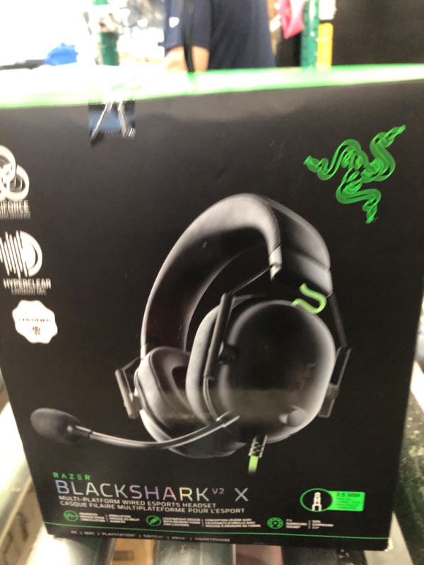 Photo 2 of Razer BlackShark V2 X Gaming Headset: 7.1 Surround Sound - 50mm Drivers - Memory Foam Cushion - for PC, PS4, PS5, Switch, Xbox One, Xbox Series X|S, Mobile - 3.5mm Audio Jack - Classic Black