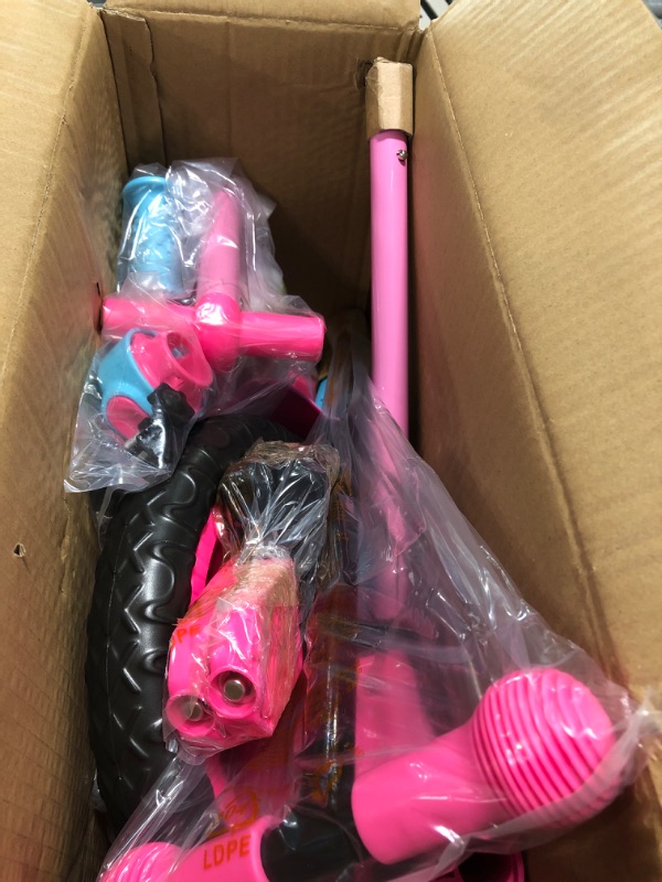 Photo 1 of KRIDDO 4-in-1 Kids Tricycle for 1.5 to 3 Yea Old with Parent Steering Push Handle, 12 Inch Front Wheel Trike, Toddler Balance Bike for Boys Girls 18 Month to 3 Years, Adjustable Height, Pink 4 in 1 Pink