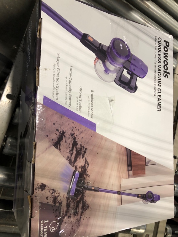 Photo 2 of Powools 25kpa Cordless Vacuum Cleaner - Stick Vacuum Cleaner by VacLife High Power w/Long Battery Life, Portable Household Vacuum Cleaner for Carpet and Floor, 6-in-1 Wireless Vacuum, Purple (PL8732)