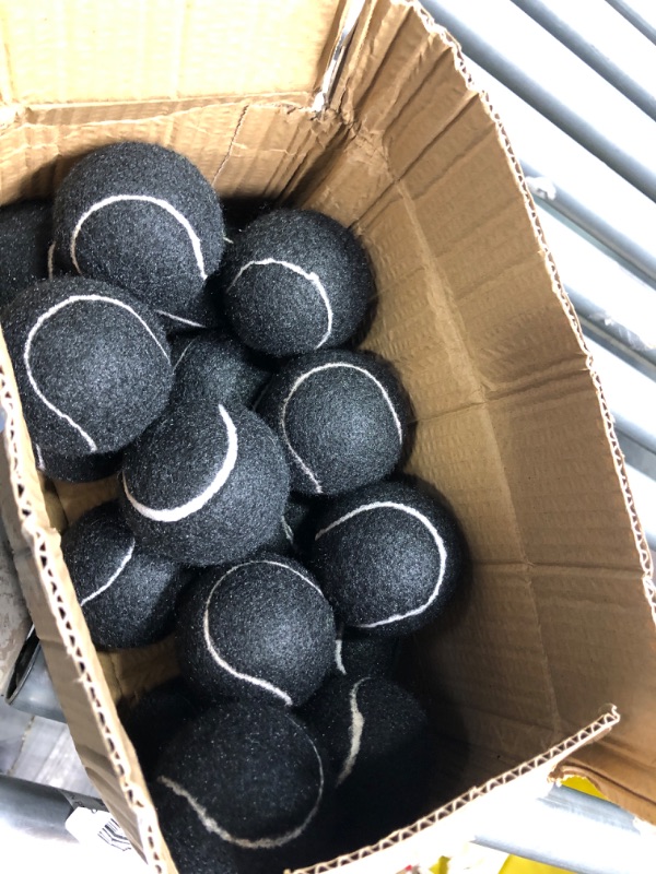 Photo 3 of 16 Pack Black Precut Tennis Balls for Chairs Non Slip Leg Balls Rubber Glide Tennis Ball Coverings for Furniture Legs and Desks Stools Floor Protection