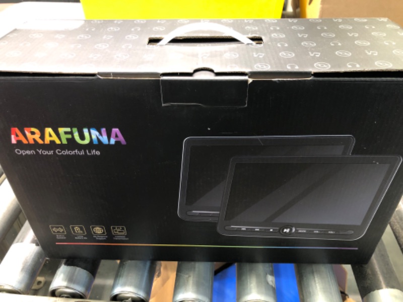 Photo 2 of 10.5" Dual Screen Portable DVD Player for Car, Arafuna 5-Hour Rechargeable Car DVD Player with Full HD Digital Signal Transmission, Headrest DVD Player Support USB/SD, Regions Free(1 Player+1 Monitor)