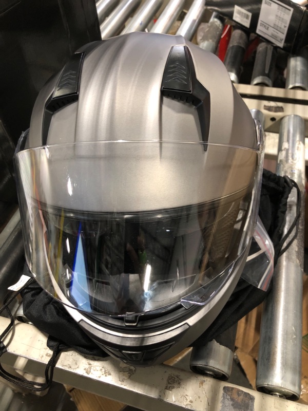 Photo 3 of AHR Motorcycle Helmet Dual Visor Modular Flip up Full Face Helmet DOT Approved - AHR Helmet Run-M1 & M3 for Adult Motorbike Street Bike Moped Racing XX-Large M3 - Dark Grey